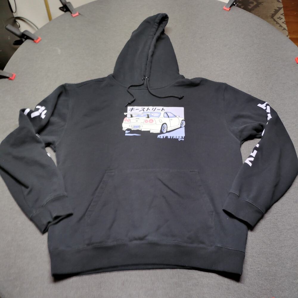 Key Street Karuma Hoodie Mens Large JDM Drift Car Graphic Black